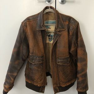 Vintage Aeropostale A-2 Leather Bomber Jacket